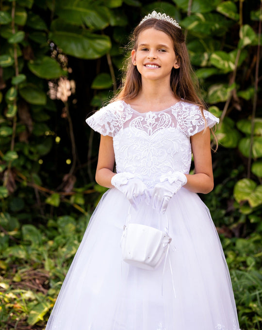 Flower Girls Lace Dress Appliques Belt