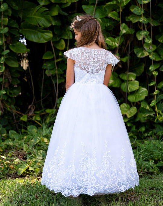 Flower Girls Lace Dress Appliques Belt