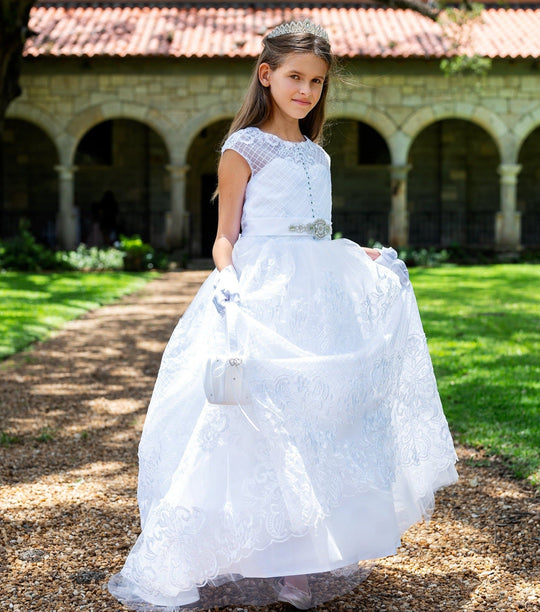 Flower Girls Lace Dress Appliques Belt