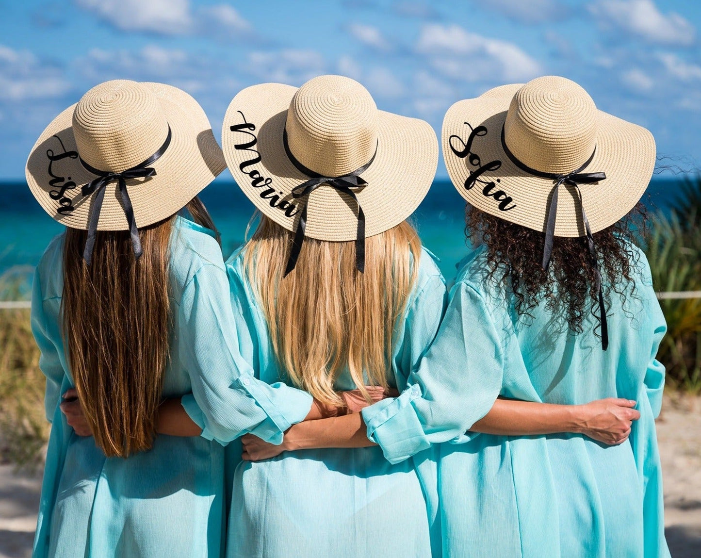 Women’s Floppy Sun Hat with Black Ribbon - Floppy Sun Hats