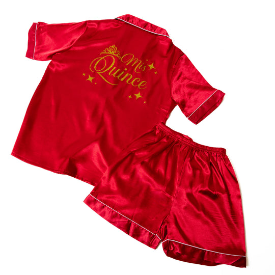 Miss Quince Custom Satin Pajama – Personalized Quinceañera Getting Ready Outfit