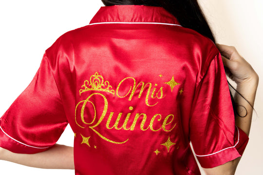 Miss Quince Custom Satin Pajama – Personalized Quinceañera Getting Ready Outfit