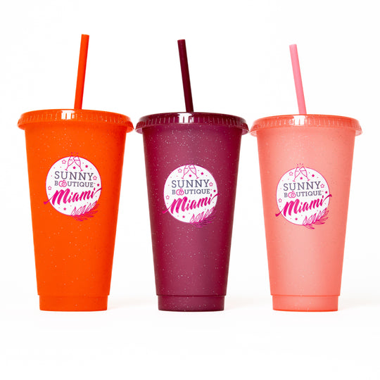 Custom Logo Plastic Tumblers with Straw