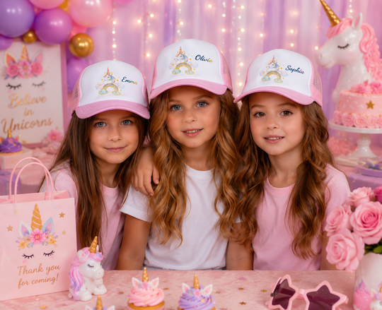  Kids Unicorn Rainbow Custom Trucker Caps