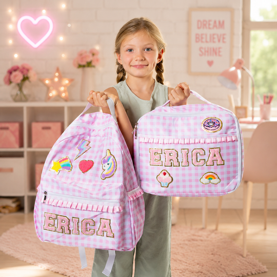 Personalized Patch Backpack for Girls, Custom Kids School Backpack