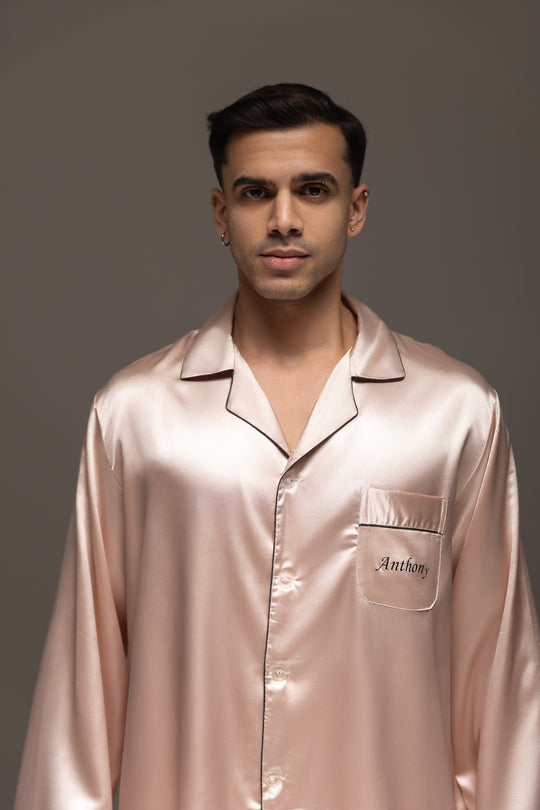 Personalized Men's Satin Pajama Set