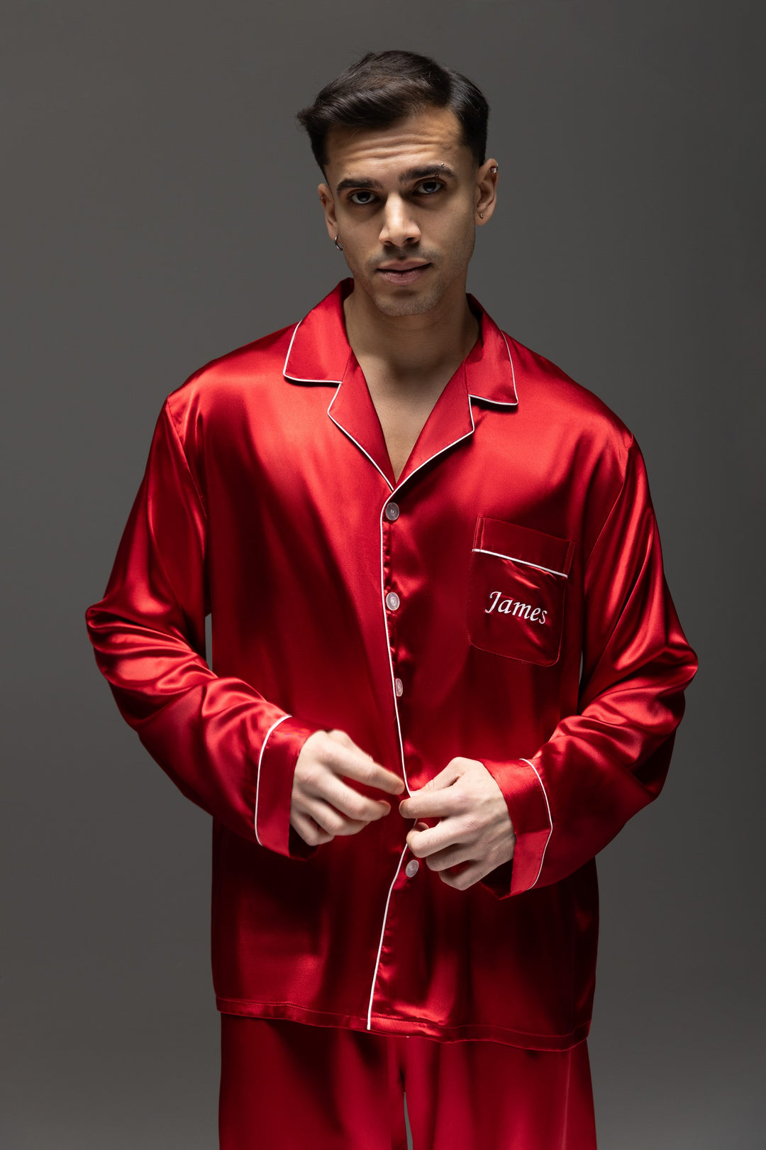 Personalized Men's Satin Pajama Set