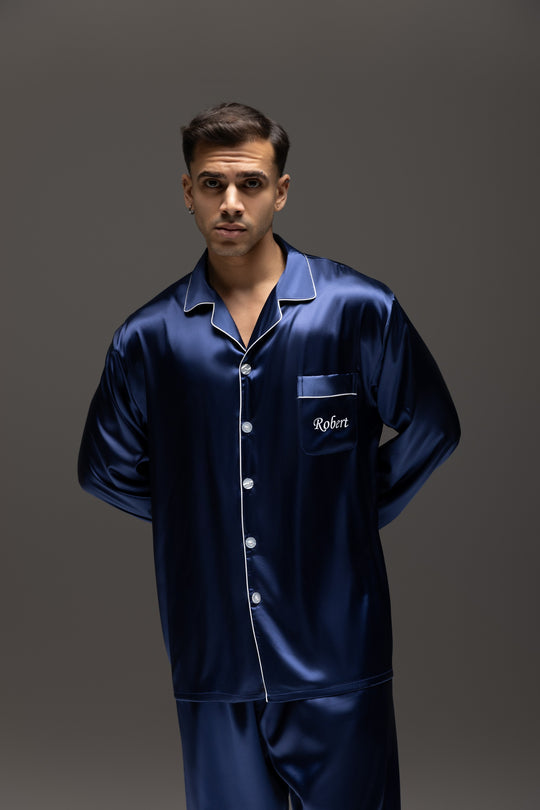 Personalized Men's Satin Pajama Set