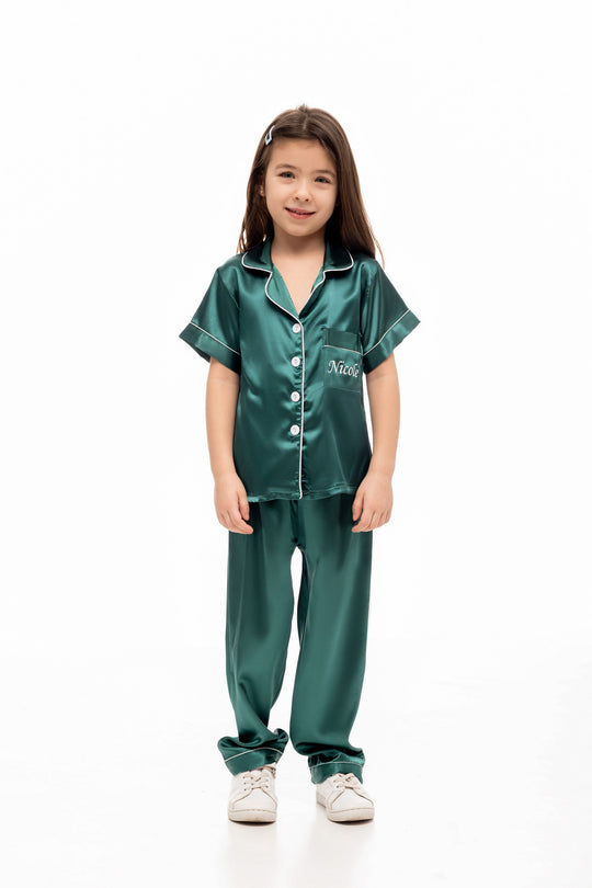 Kids Unisex Satin Customized Pajama Sets