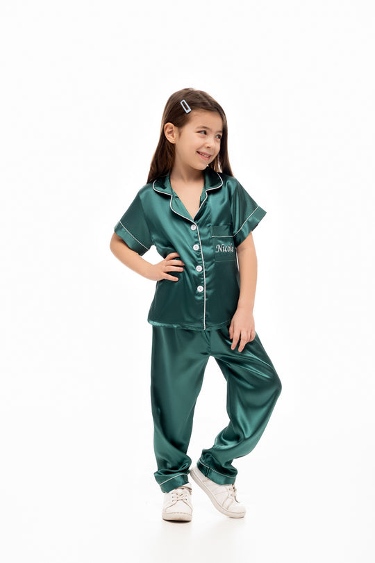 Kids Unisex Satin Customized Pajama Sets