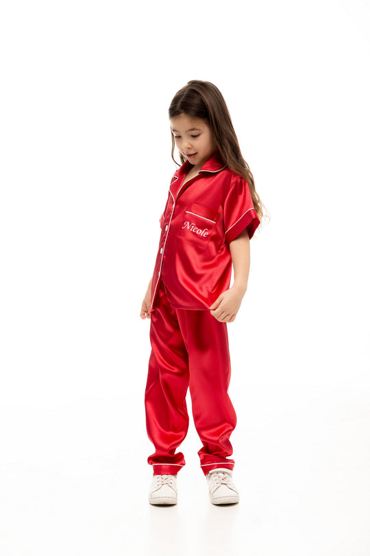 Kids Unisex Satin Customized Pajama Sets