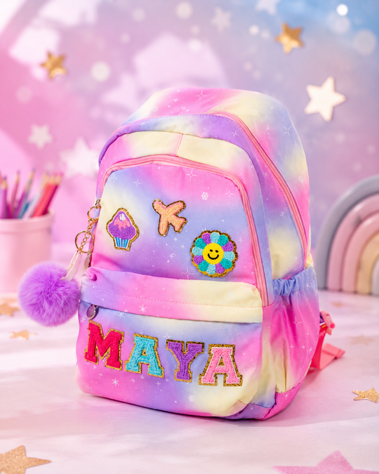 Personalized Rainbow School Backpack