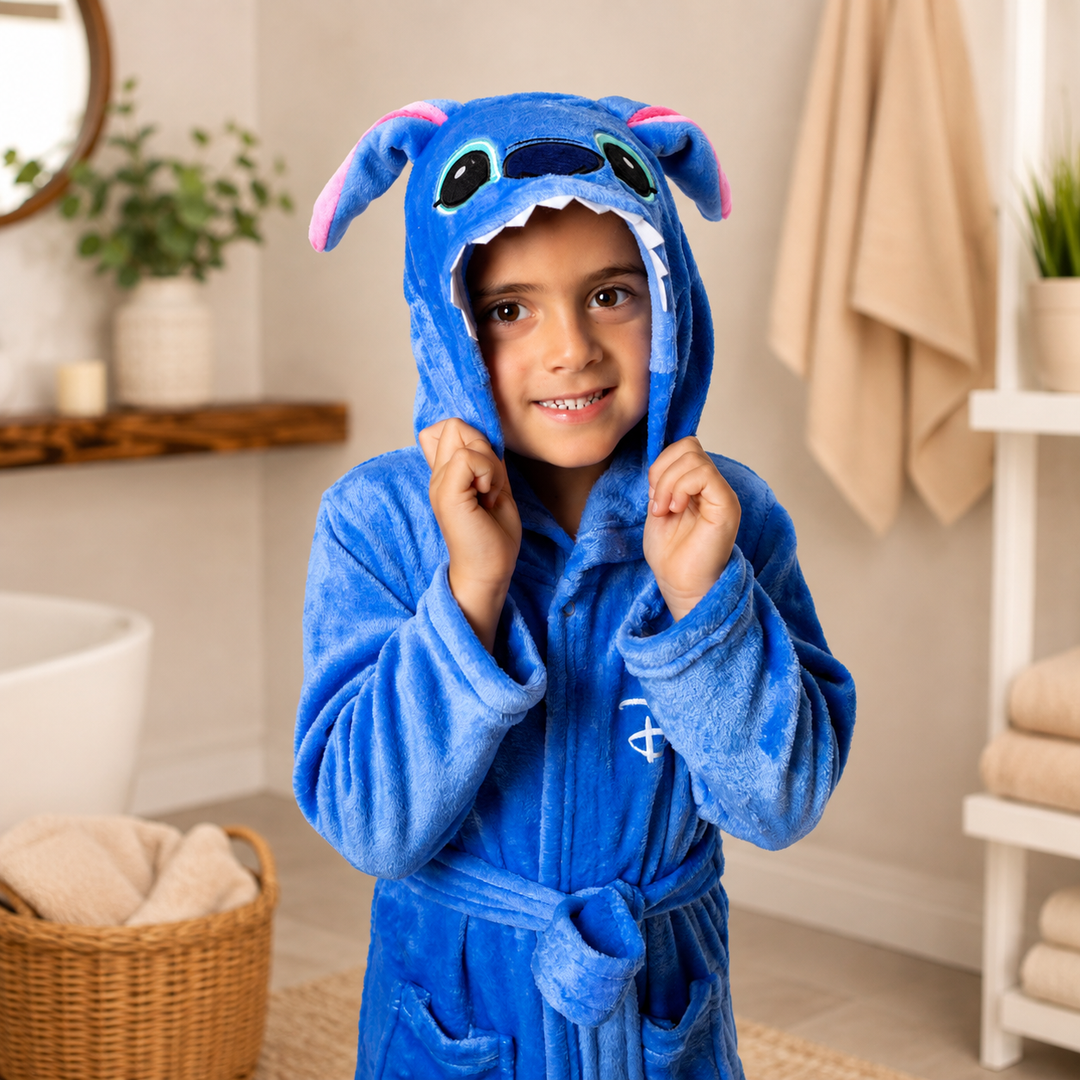 Personalized Kids Trendy Bathrobes – Custom Name Soft Hooded Robes for Boys & Girls