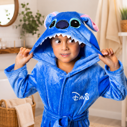 Personalized Kids Trendy Bathrobes – Custom Name Soft Hooded Robes for Boys & Girls