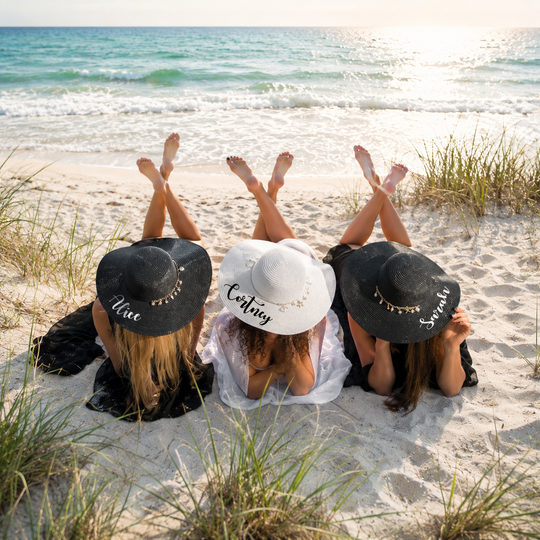 Personalized Women's Floppy Sun Hat with Shells