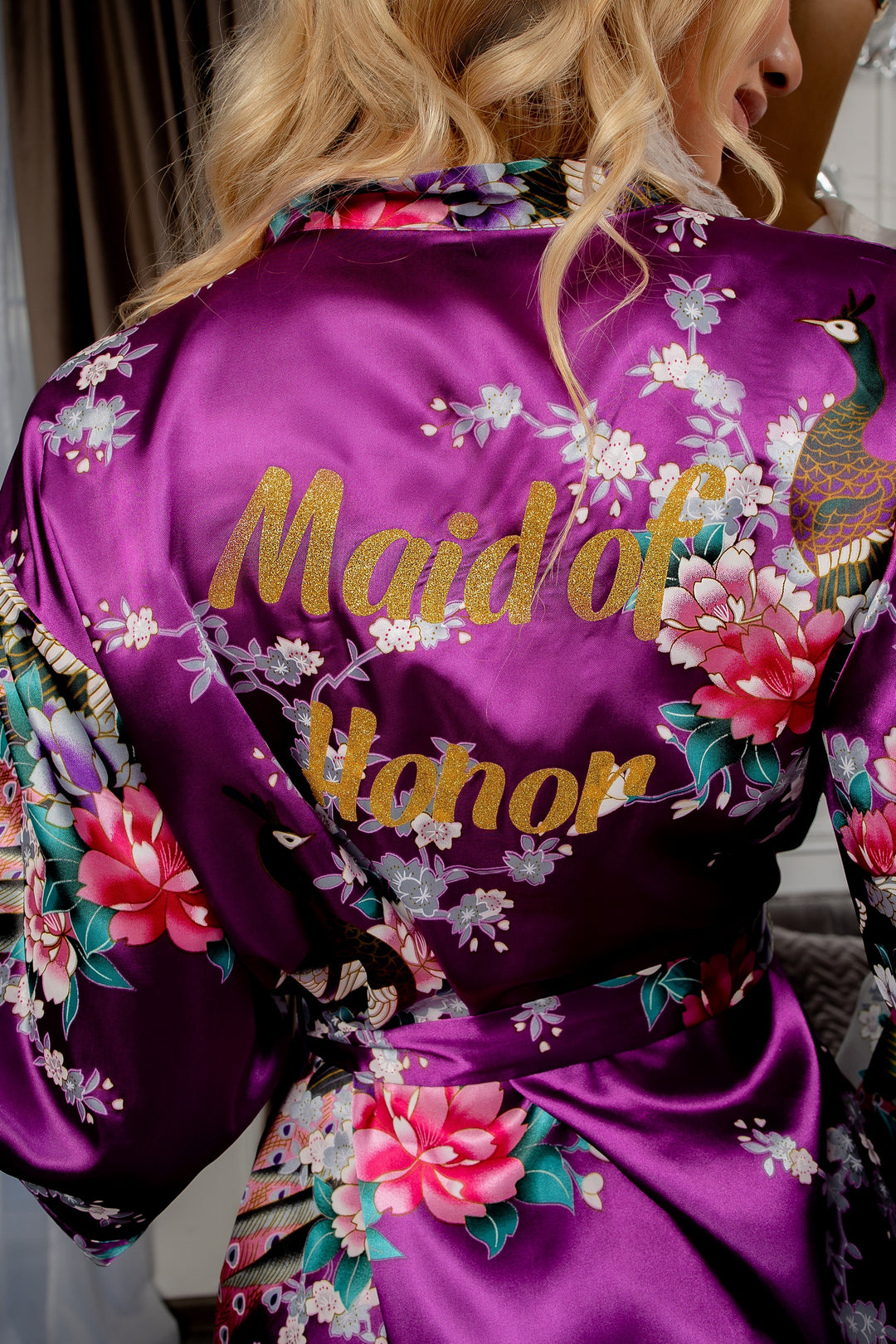 Kimono Floral Satin Robes for Bridesmaids