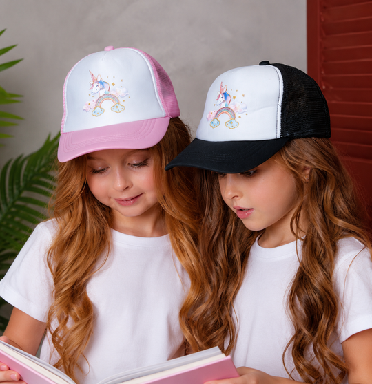  Kids Unicorn Rainbow Custom Trucker Caps