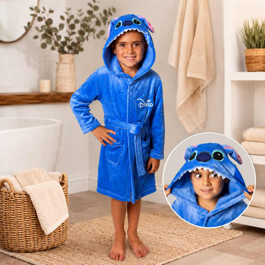 Personalized Kids Trendy Bathrobes – Custom Name Soft Hooded Robes for Boys & Girls