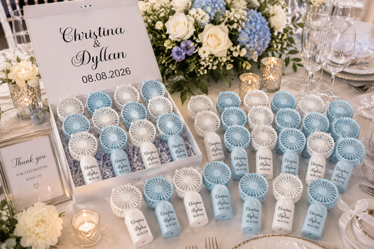 Set of Personalized Mini Handheld Fan Wedding Favors