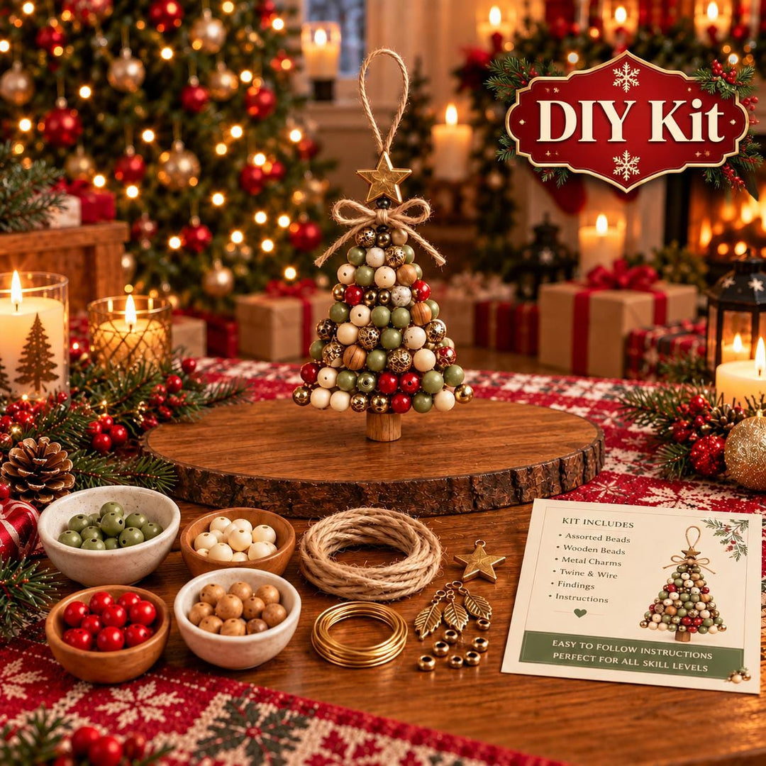 DIY Durable Christmas Tree Ornament Kit, Beaded Hanging Beading Craft Set, Christmas Craft Kit, Festive Holiday Activity