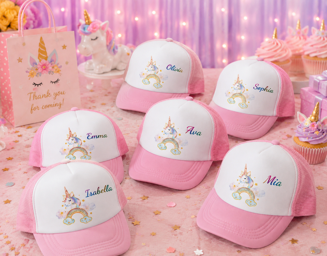  Kids Unicorn Rainbow Custom Trucker Caps