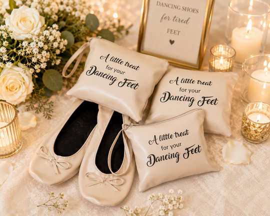 Set of 12 Personalized Foldable Ballet Flats. Wedding Favors & Dancing Shoes