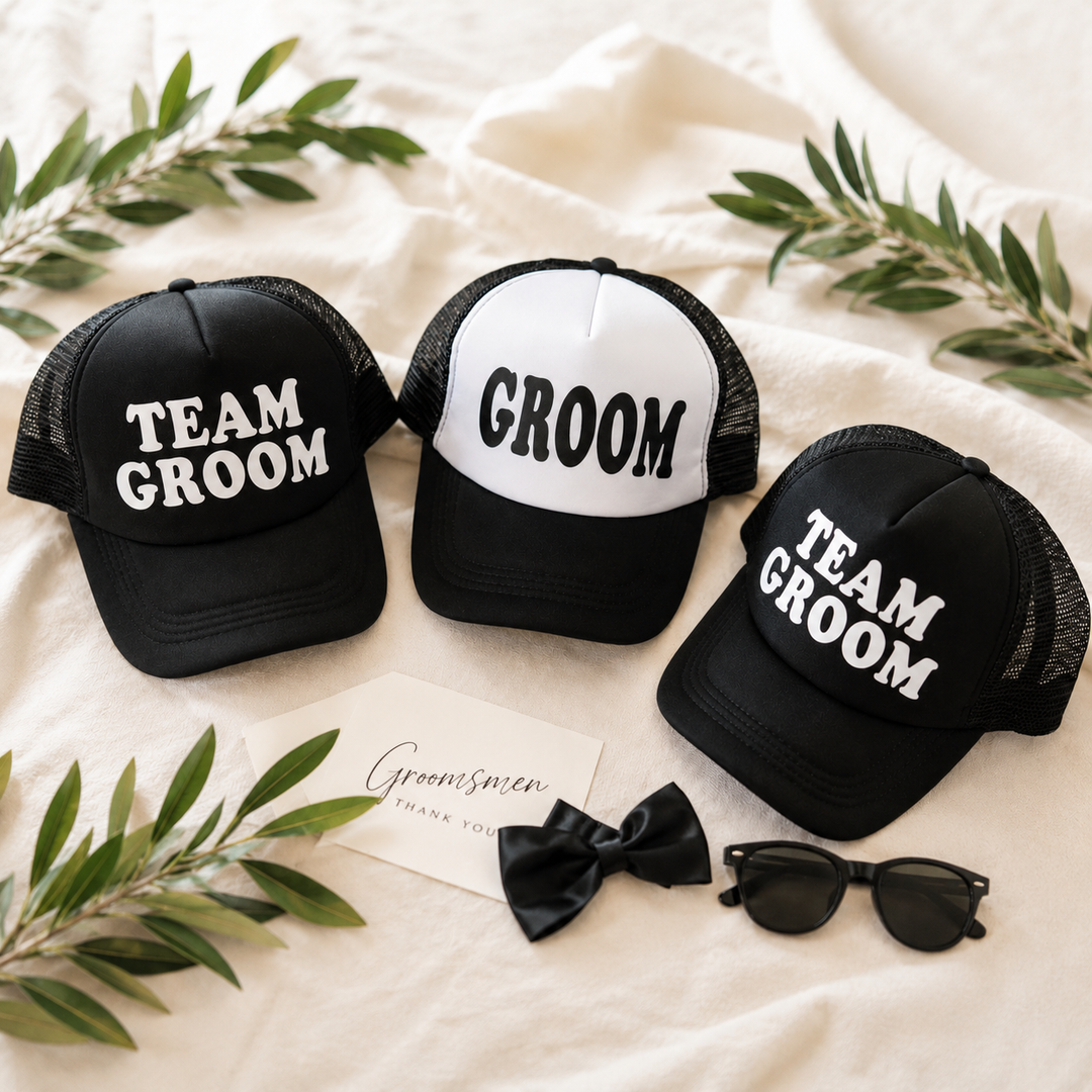 Groom & Team Groom Trucker Hats Set