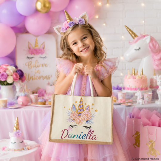 Personalized Unicorn Tote Bag
