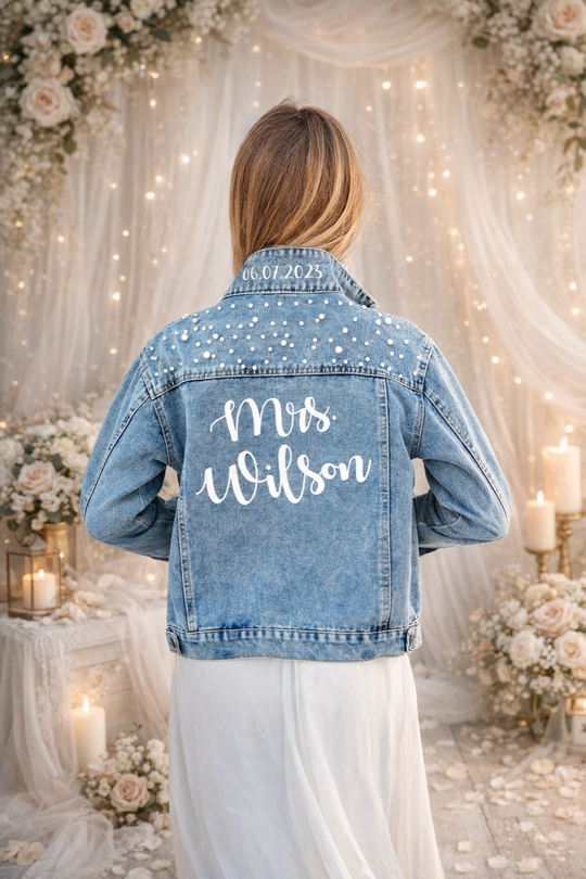 Personalized Mrs Bridal Jean Jacket