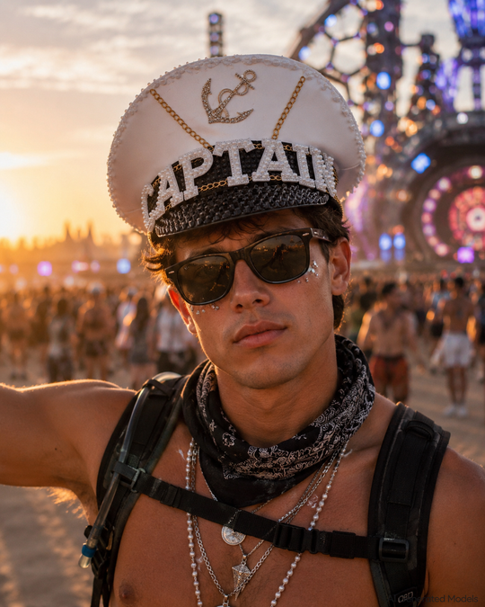 Captain Party Hat – Rhinestone & Pearl Statement Hat