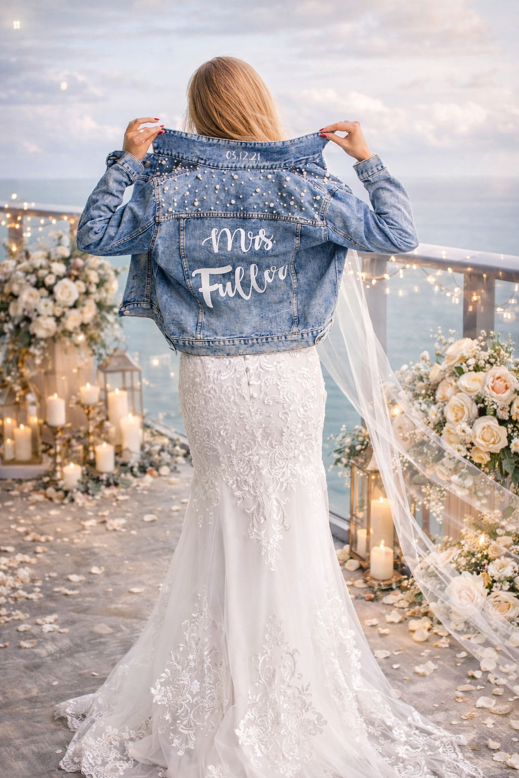 Personalized Mrs Bridal Jean Jacket