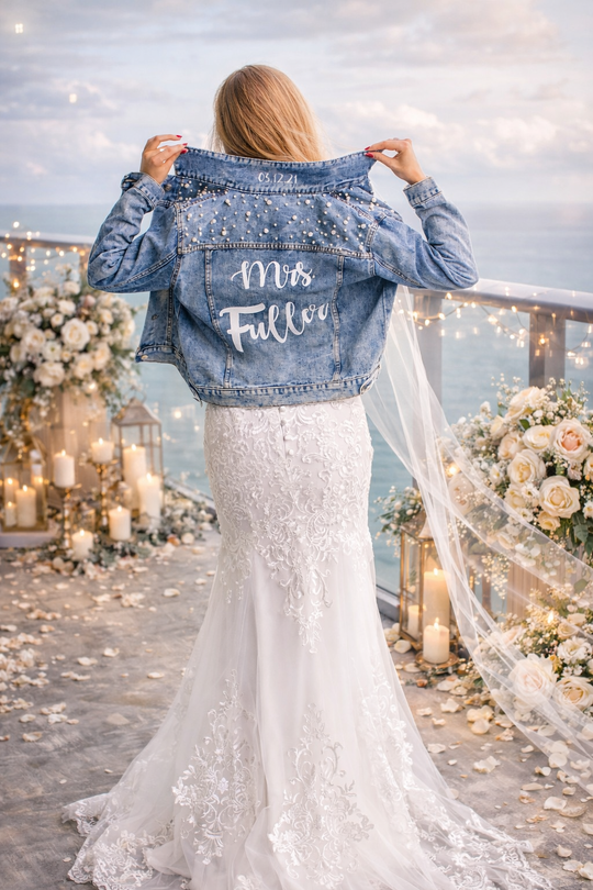 Personalized Mrs Bridal Jean Jacket
