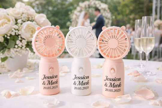 Custom Wedding Mini Fans – Personalized Hand Fans for Guests & Bridal Party