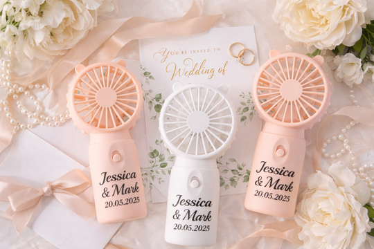 Custom Wedding Mini Fans – Personalized Hand Fans for Guests & Bridal Party