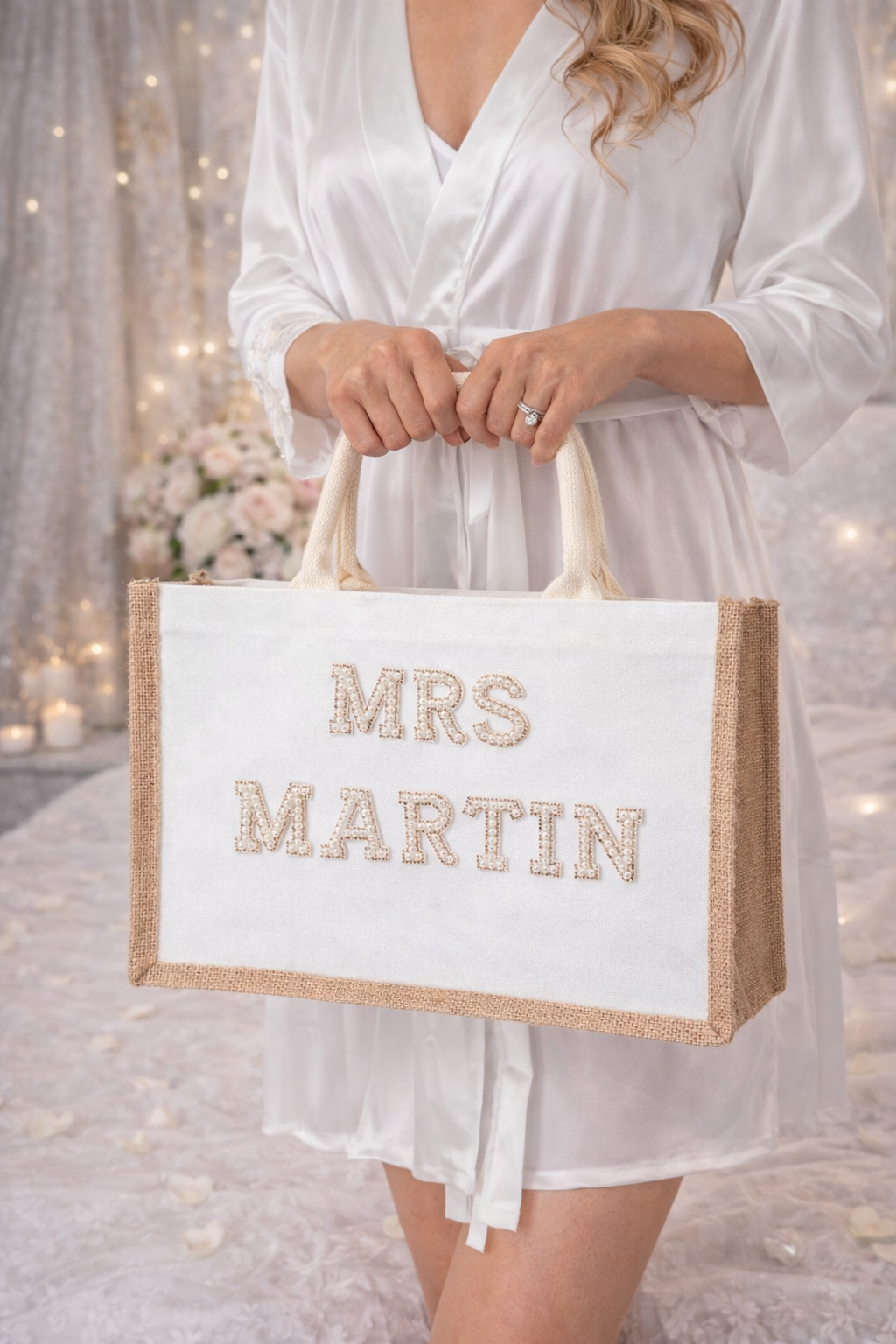 Custom Mrs Bride White Tote Bag