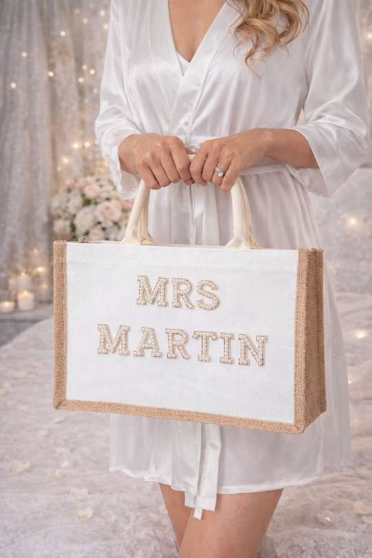 Custom Mrs Bride White Tote Bag