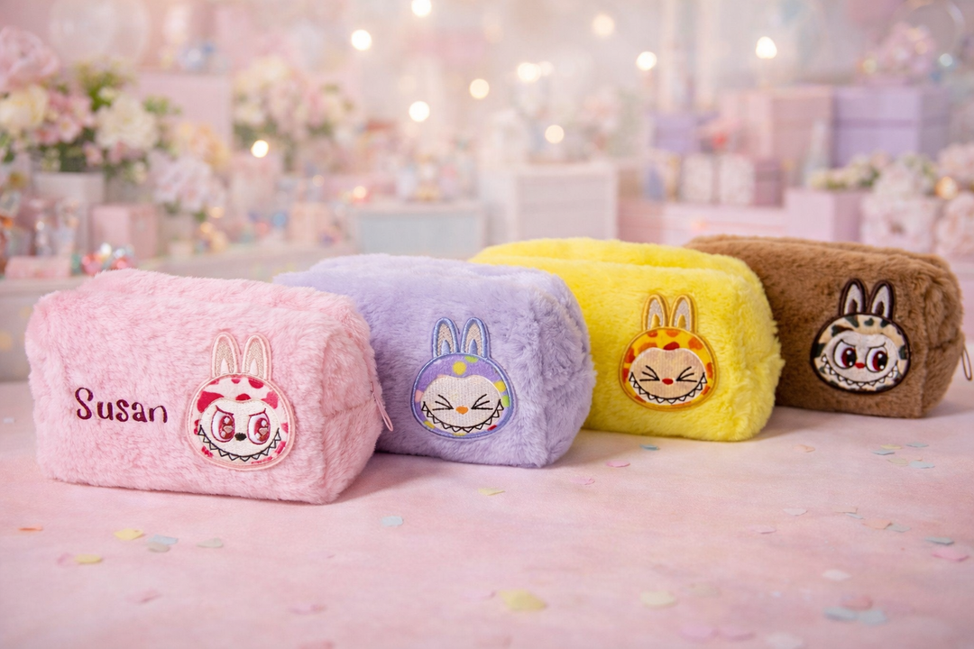 Personalized Fluffy Cosmetic Bag/Pencil Case
