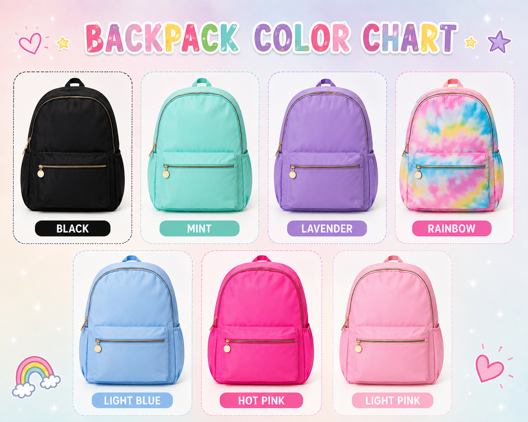 Personalized Nylon Backpack with Chenille Patches