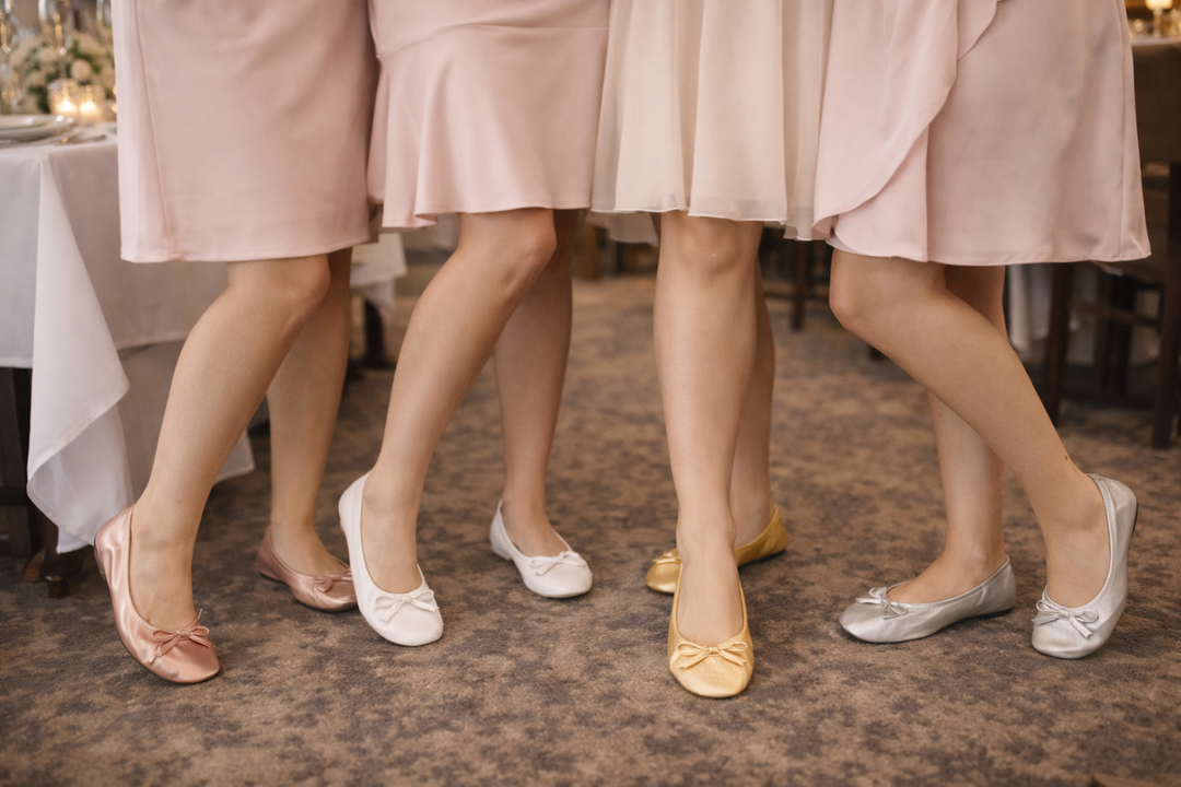 Bridesmaid Rollable Ballet Flats – Foldable Wedding Shoes for Bridal Party