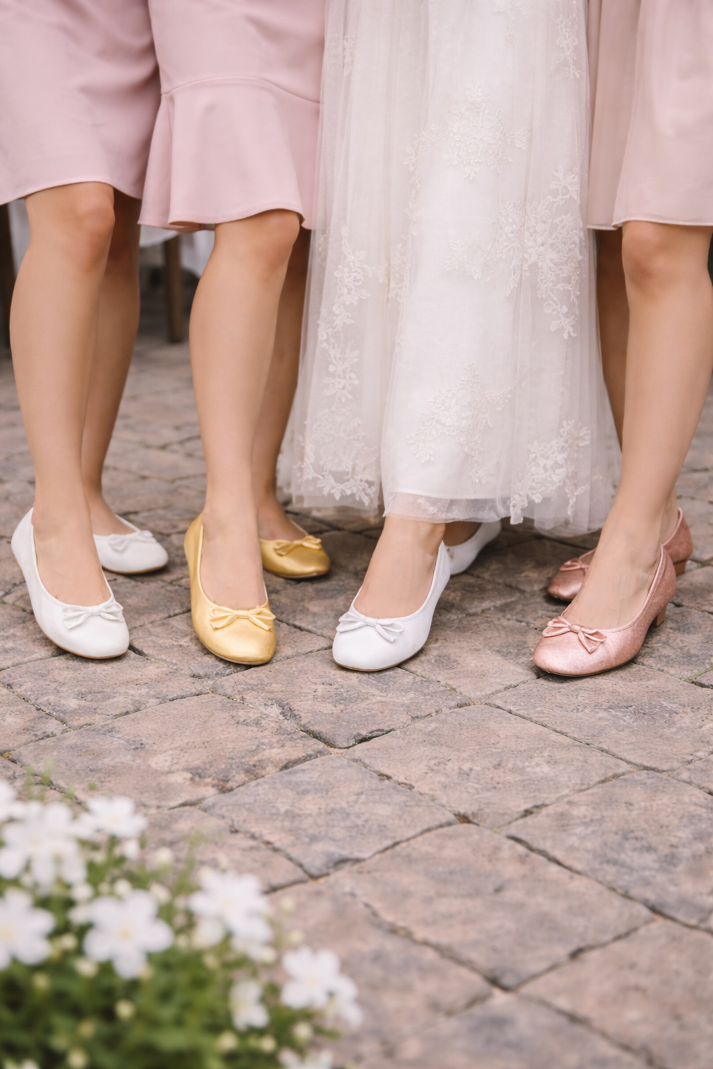 Bridesmaid Rollable Ballet Flats – Foldable Wedding Shoes for Bridal Party