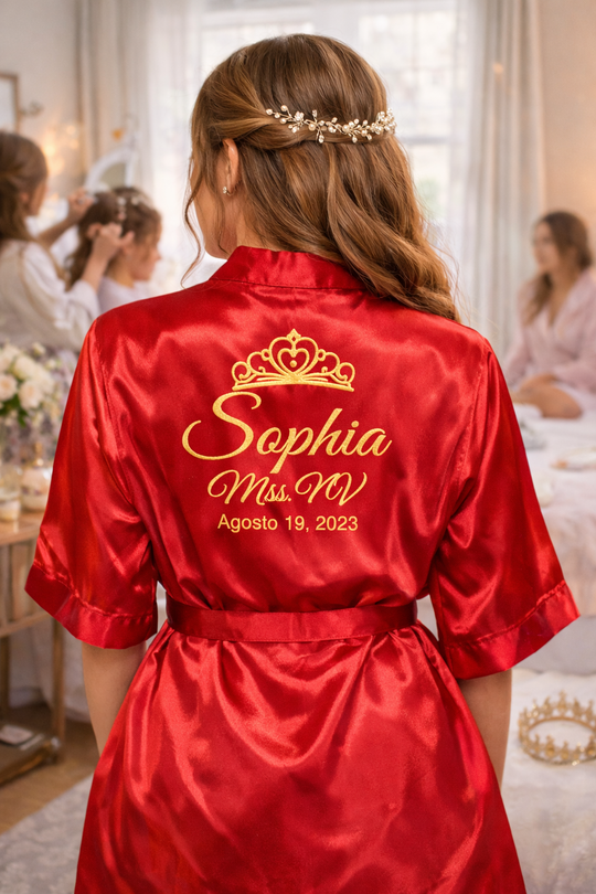 Personalized Quinceanera Satin Robes