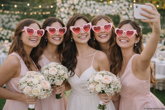 Heart Shape Sunglasses – Bride Tribe Shades for Bachelorette Party & Bridesmaids