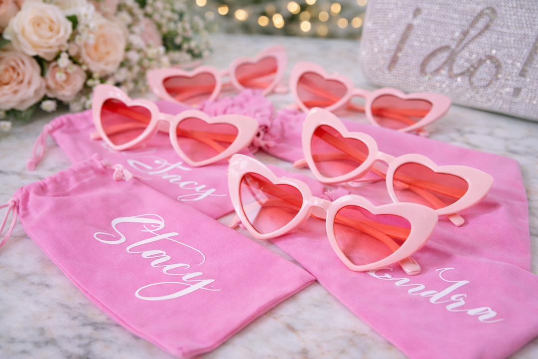 Heart Shape Sunglasses – Bride Tribe Shades for Bachelorette Party & Bridesmaids