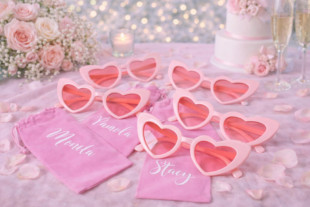Heart Shape Sunglasses – Bride Tribe Shades for Bachelorette Party & Bridesmaids