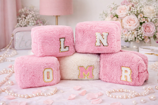 Fluffy Custom Make Up Bags Bridesmaid Gifts