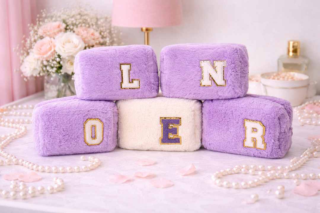 Fluffy Custom Make Up Bags Bridesmaid Gifts