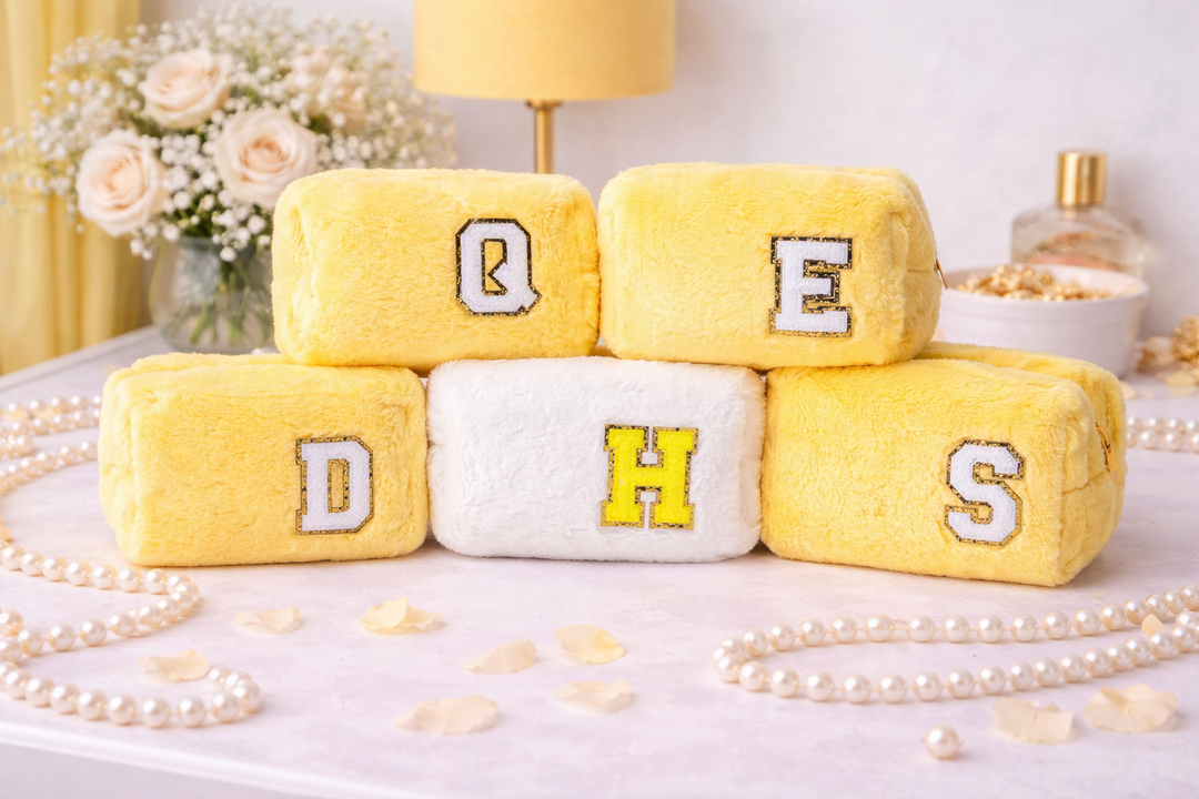 Fluffy Custom Make Up Bags Bridesmaid Gifts