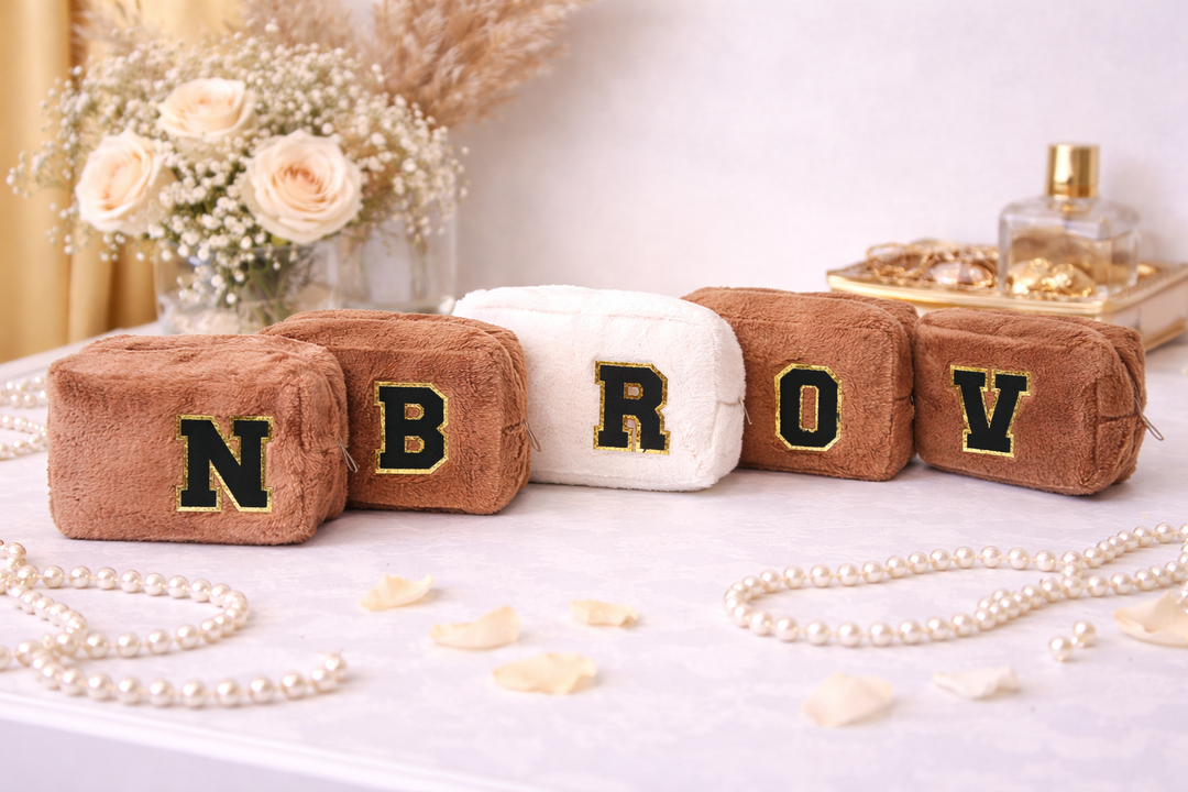 Fluffy Custom Make Up Bags Bridesmaid Gifts