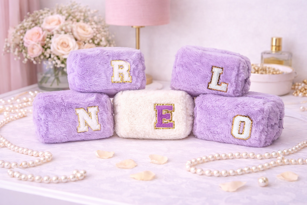 Fluffy Custom Make Up Bags Bridesmaid Gifts
