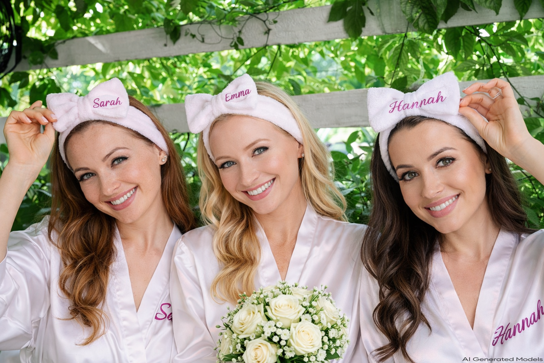 Custom Bridesmaid Soft Headbands with Bow